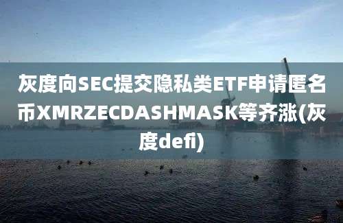 灰度向SEC提交隐私类ETF申请匿名币XMRZECDASHMASK等齐涨(灰度defi)