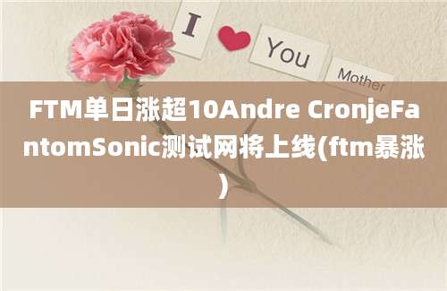 FTM单日涨超10Andre CronjeFantomSonic测试网将上线(ftm暴涨)