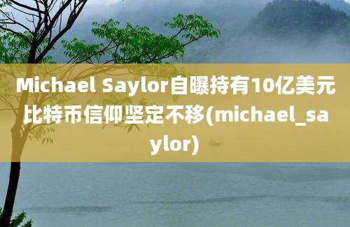 Michael Saylor自曝持有10亿美元比特币信仰坚定不移(michael_saylor)