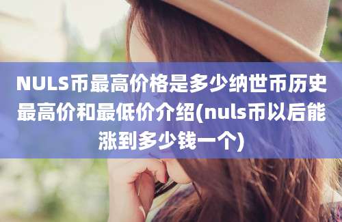 NULS币最高价格是多少纳世币历史最高价和最低价介绍(nuls币以后能涨到多少钱一个)