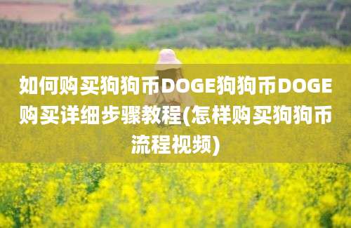 如何购买狗狗币DOGE狗狗币DOGE购买详细步骤教程(怎样购买狗狗币流程视频)