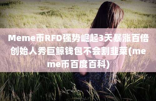 Meme币RFD强势崛起3天暴涨百倍创始人秀巨鲸钱包不会割韭菜(meme币百度百科)