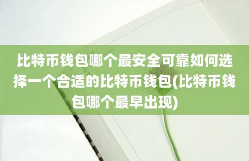 比特币钱包哪个最安全可靠如何选择一个合适的比特币钱包(比特币钱包哪个最早出现)