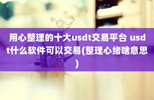 用心整理的十大usdt交易平台 usdt什么软件可以交易(整理心绪啥意思)