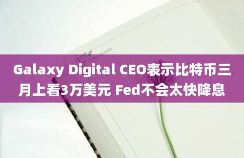 Galaxy Digital CEO表示比特币三月上看3万美元 Fed不会太快降息