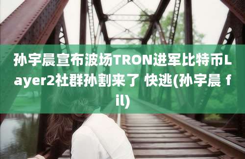 孙宇晨宣布波场TRON进军比特币Layer2社群孙割来了 快逃(孙宇晨 fil)