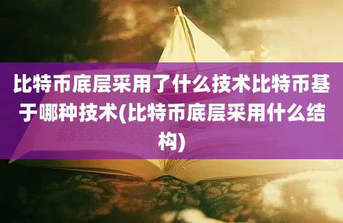 比特币底层采用了什么技术比特币基于哪种技术(比特币底层采用什么结构)