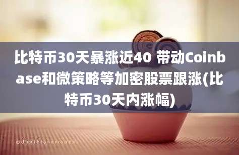 比特币30天暴涨近40 带动Coinbase和微策略等加密股票跟涨(比特币30天内涨幅)