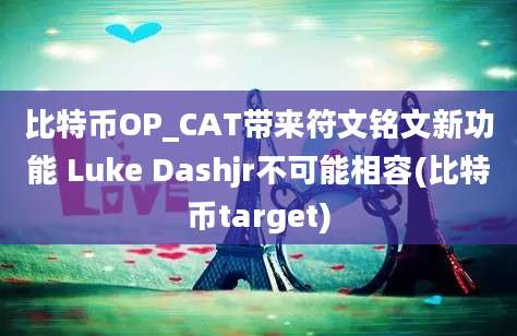 比特币OP_CAT带来符文铭文新功能 Luke Dashjr不可能相容(比特币target)