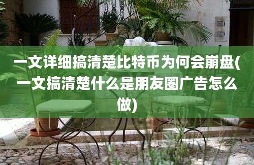 一文详细搞清楚比特币为何会崩盘(一文搞清楚什么是朋友圈广告怎么做)