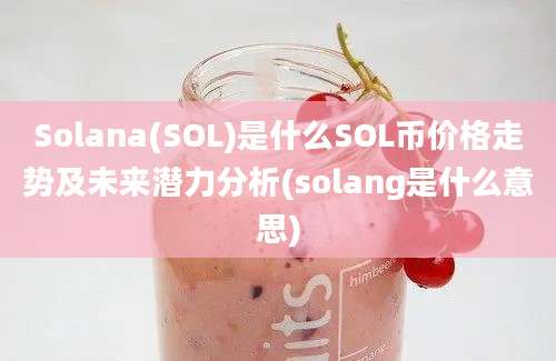 Solana(SOL)是什么SOL币价格走势及未来潜力分析(solang是什么意思)