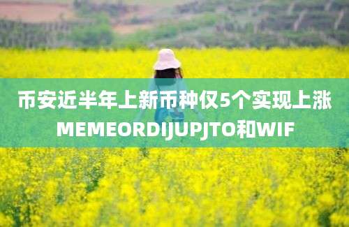 币安近半年上新币种仅5个实现上涨MEMEORDIJUPJTO和WIF