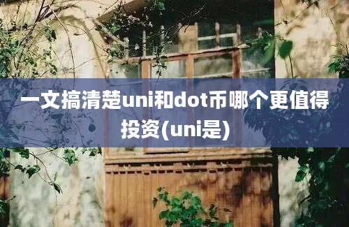 一文搞清楚uni和dot币哪个更值得投资(uni是)