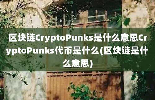 区块链CryptoPunks是什么意思CryptoPunks代币是什么(区块链是什么意思)