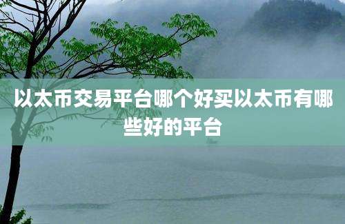 以太币交易平台哪个好买以太币有哪些好的平台