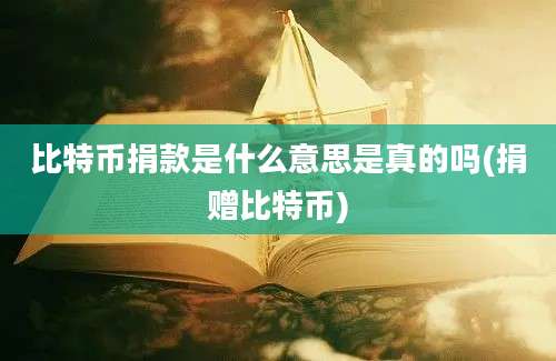 比特币捐款是什么意思是真的吗(捐赠比特币)