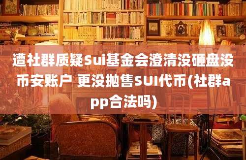 遭社群质疑Sui基金会澄清没砸盘没币安账户 更没抛售SUI代币(社群app合法吗)