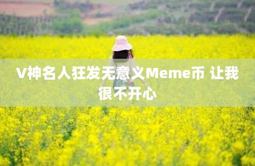 V神名人狂发无意义Meme币 让我很不开心