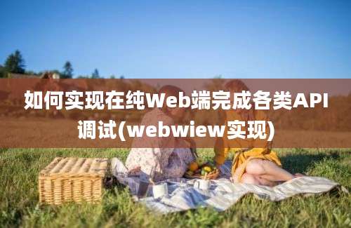 如何实现在纯Web端完成各类API调试(webwiew实现)