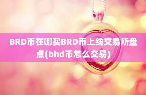 BRD币在哪买BRD币上线交易所盘点(bhd币怎么交易)