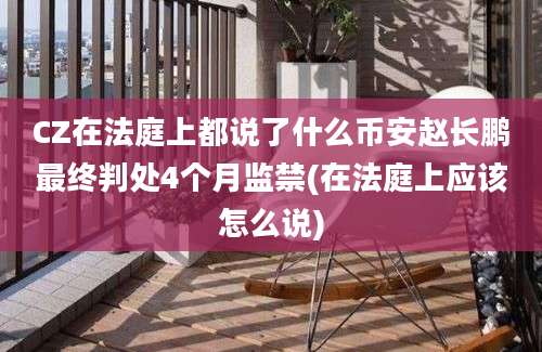 CZ在法庭上都说了什么币安赵长鹏最终判处4个月监禁(在法庭上应该怎么说)