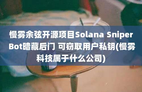 慢雾余弦开源项目Solana Sniper Bot暗藏后门 可窃取用户私钥(慢雾科技属于什么公司)