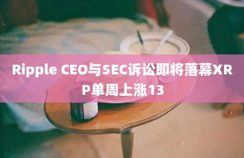 Ripple CEO与SEC诉讼即将落幕XRP单周上涨13