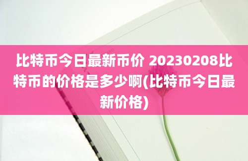 比特币今日最新币价 20230208比特币的价格是多少啊(比特币今日最新价格)