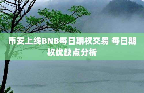 币安上线BNB每日期权交易 每日期权优缺点分析