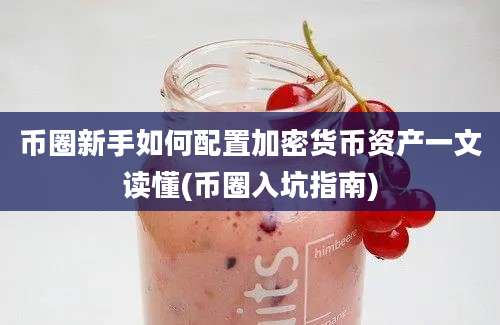 币圈新手如何配置加密货币资产一文读懂(币圈入坑指南)