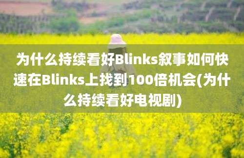 为什么持续看好Blinks叙事如何快速在Blinks上找到100倍机会(为什么持续看好电视剧)