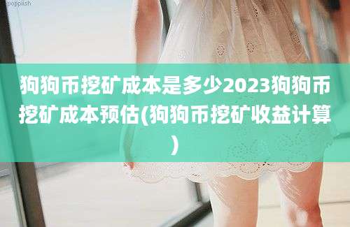 狗狗币挖矿成本是多少2023狗狗币挖矿成本预估(狗狗币挖矿收益计算)