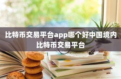 比特币交易平台app哪个好中国境内比特币交易平台