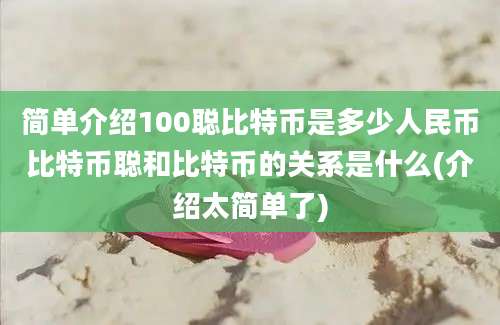 简单介绍100聪比特币是多少人民币比特币聪和比特币的关系是什么(介绍太简单了)