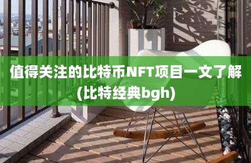 值得关注的比特币NFT项目一文了解(比特经典bgh)