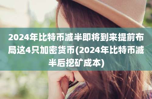 2024年比特币减半即将到来提前布局这4只加密货币(2024年比特币减半后挖矿成本)