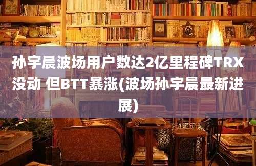 孙宇晨波场用户数达2亿里程碑TRX没动 但BTT暴涨(波场孙宇晨最新进展)