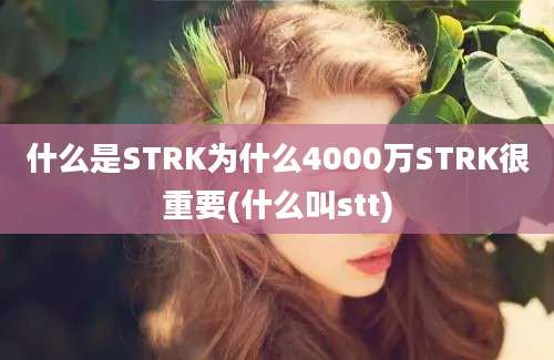 什么是STRK为什么4000万STRK很重要(什么叫stt)