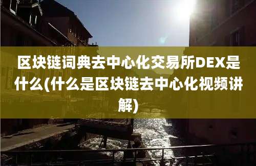 区块链词典去中心化交易所DEX是什么(什么是区块链去中心化视频讲解)