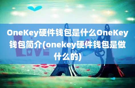 OneKey硬件钱包是什么OneKey钱包简介(onekey硬件钱包是做什么的)