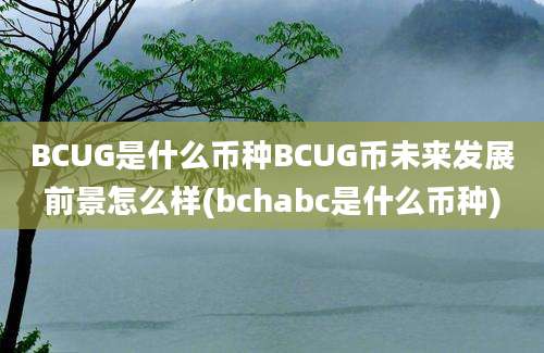 BCUG是什么币种BCUG币未来发展前景怎么样(bchabc是什么币种)