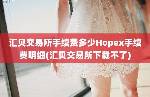 汇贝交易所手续费多少Hopex手续费明细(汇贝交易所下载不了)