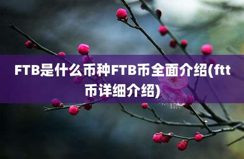 FTB是什么币种FTB币全面介绍(ftt币详细介绍)