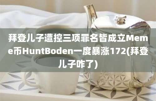 拜登儿子遭控三项罪名皆成立Meme币HuntBoden一度暴涨172(拜登儿子咋了)