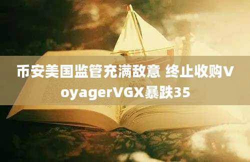 币安美国监管充满敌意 终止收购VoyagerVGX暴跌35