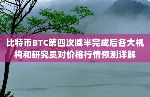 比特币BTC第四次减半完成后各大机构和研究员对价格行情预测详解