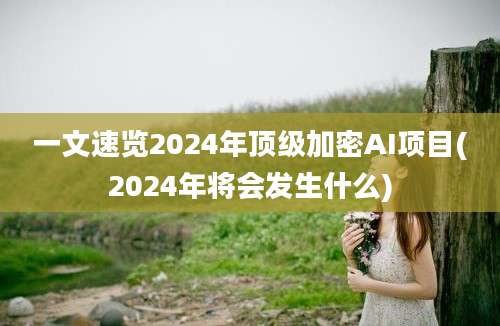 一文速览2024年顶级加密AI项目(2024年将会发生什么)