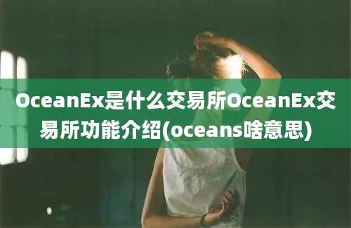 OceanEx是什么交易所OceanEx交易所功能介绍(oceans啥意思)