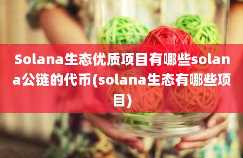 Solana生态优质项目有哪些solana公链的代币(solana生态有哪些项目)