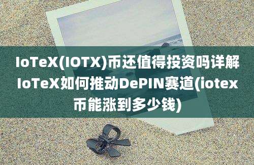 IoTeX(IOTX)币还值得投资吗详解IoTeX如何推动DePIN赛道(iotex币能涨到多少钱)